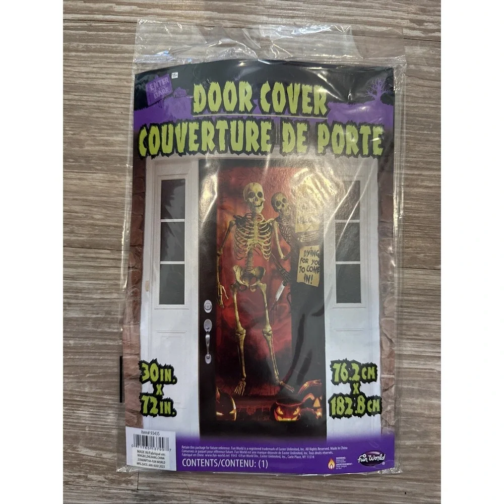 Fun World - Skeleton Halloween Party Door Cover Halloween Decoration 30